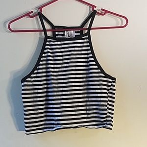H&M Striped Halter Crop Top